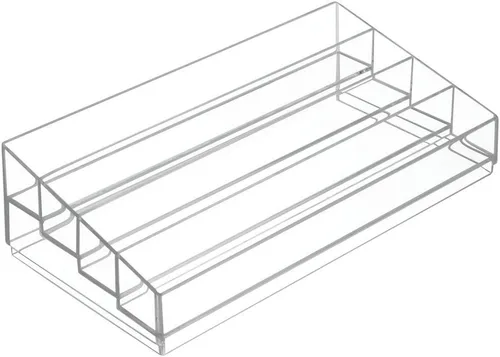 Miniatura 7 de iDesign Organizador de cosméticos y esmaltes de uñas en niveles, colección Clarity, 12.75 pulgadas x 6.5 pulgadas x 3.75 pulgadas, transparente