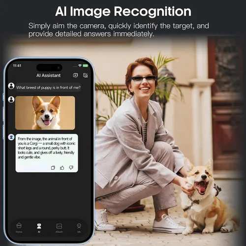 Miniatura 5 de Yowow BIT Lentes de cámara inteligente AI con cámara HD de 8 MP, fotos 4K y video 1080P, antivibración, llamadas de música y Bluetooth, traducción
