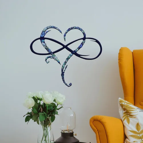 Miniatura 7 de Decoración de pared de metal con corazón infinito, decoración única de pared de corazón infinito, placa de letrero de amor, arte geométrico, adornos