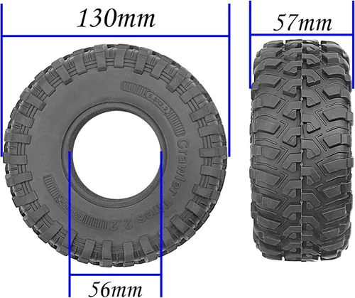 Miniatura 2 de Paquete de 4 neumáticos de goma Vgoohobby de 2.2 pulgadas, neumáticos RC de 2.2 pulgadas de diámetro exterior con espuma compatibles con Axial SCX10