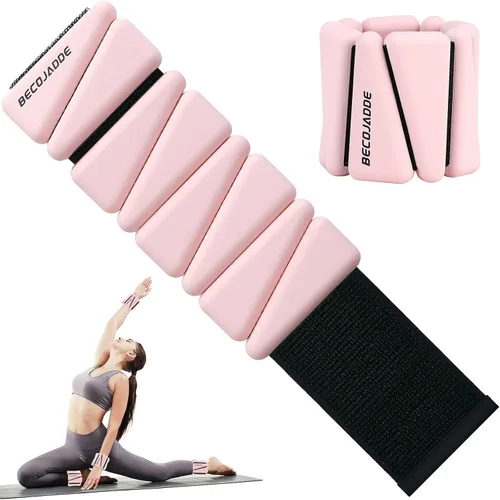Miniatura 26 de BECOJADDE Juego de pesas de tobillo de 2 (1 libra/2 libras/3 libras cada una) Pesas ajustables de muñeca para mujeres y hombres, pesas portátiles