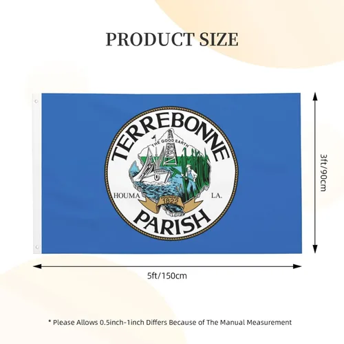 Miniatura 7 de Bandera de la parroquia de Terrebonne, bandera de Luisiana de 3 x 5 pies, banderas duraderas de doble cara para exteriores, banderas decorativas