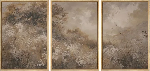 Miniatura 142 de SIGNFORD Impresión en Lienzo Enmarcado Conjunto de Arte de Pared Arte Abstracto Terroso en Tonos Marrón Profundo y Beige Arte Moderno Decorativo