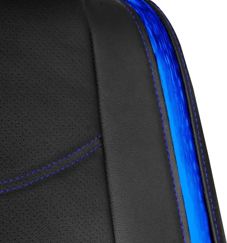Miniatura 4 de TLH Automotive Fundas de Asiento de Coche Azul Galaxy13 de Terciopelo Metálico Rayado Deluxe con Bolsillos Integrados, Protección Antideslizante