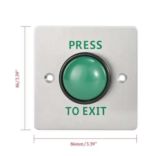 Miniatura 4 de Presione el botón de salida para el control de acceso de la puerta Botón de presión grande IP68 Impermeable 304 Shell de acero inoxidable NO/COM