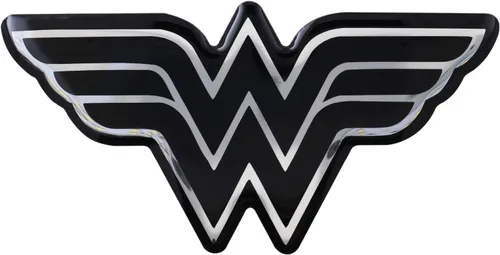 Fan Emblems Wonder Woman - Calcomanía cromada para automóvil, logotipo clásico (negro y cromado)