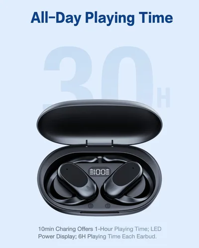 Miniatura 6 de O3 Auriculares inalámbricos de oreja abierta Bluetooth, potentes controladores de 0.51 pulgadas, ecualizador personalizado a través