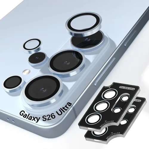 Miniatura 36 de Orzero Protector de lente de cámara compatible con Samsung Galaxy S25, bandeja de instalación de un solo paso, cubierta de vidrio con anillo
