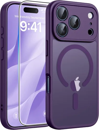 Miniatura 9 de FNTCASE Funda para iPhone 13 Pro: Fundas magnéticas translúcidas mate delgadas con protector de pantalla de vidrio templado