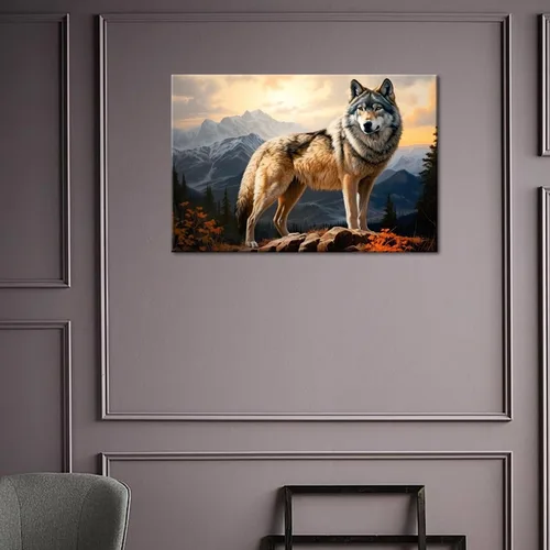 Miniatura 3 de GLOKAKA Arte abstracto de pared con diseño de oso marrón en la montaña Giclée, póster con imagen de bosque y montaña rocosa, obra de arte