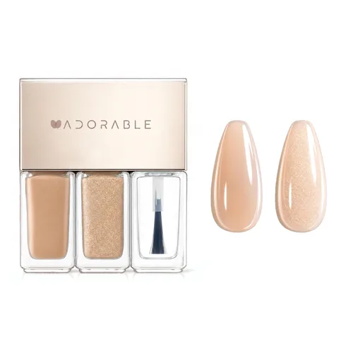 Miniatura 14 de Peel-Off - Juego de 3 esmaltes de uñas veganos – melocotón y melocotón pálido + capa superior transparente Halal, a base de agua, transpirable,