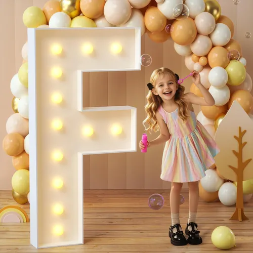 Miniatura 63 de imprsv Letras de marquesina iluminadas, letras de mosaico de 1.2 m con luz para decoración de baby shower, graduación, gran J para decoraciones