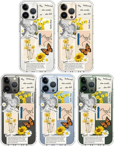 Miniatura 3 de MOSNOVO - Funda compatible solo con iPhone 13 Pro Max de 6.7 pulgadas, diseño de collage vintage, para niñas, mujeres y hombres, hecha