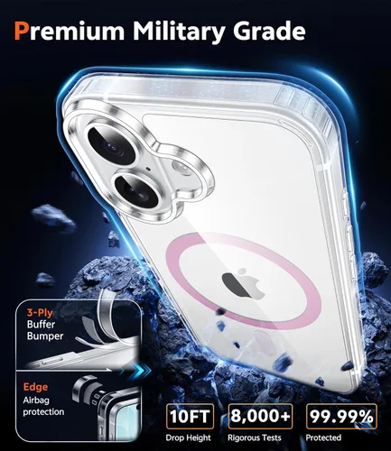 Miniatura 1088 de FNTCASE Funda para iPhone 13 Pro-Max: Fundas magnéticas transparentes compatibles con Magsafe Slim anti amarillamiento protección contra caídas