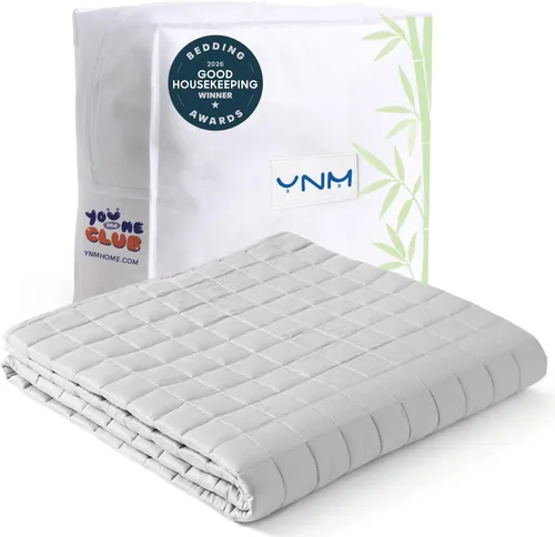Miniatura 27 de YnM Manta con peso refrescante para adultos, terciopelo refrescante y acogedor de doble cara, manta pesada de 30 libras para parejas, uso en cuatro