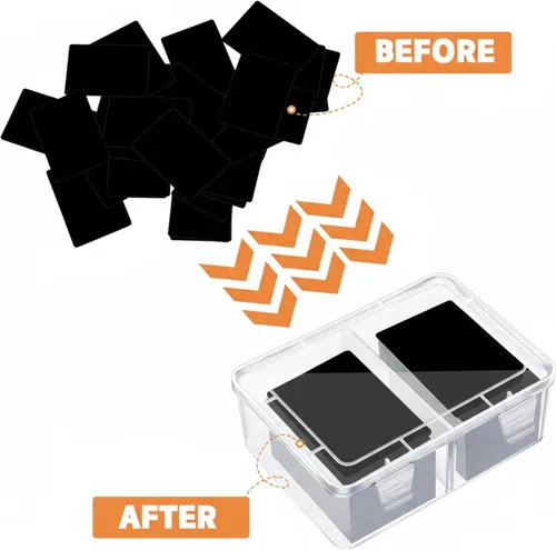 Miniatura 6 de Vicenpal Caja de almacenamiento de 300 tarjetas compatible con Mtg TCG, caja de almacenamiento de tarjetas coleccionables de plástico transparente