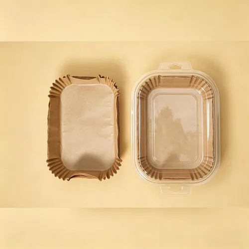 Miniatura 2 de Forros desechables rectangulares para freidora de aire, 50 piezas de papel pergamino de pulpa virgen para freidora de aire de 4 a 6 cuartos