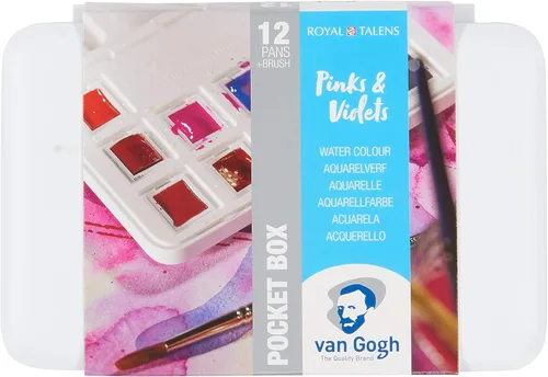 Miniatura 19 de Van Gogh - Juego de pintura para acuarela, lata de metal, 24 mitades 24 General (lata de metal)