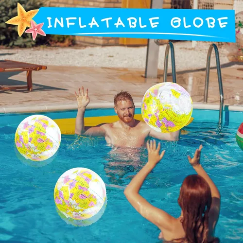 Miniatura 6 de Globo inflable de 16 pulgadas para inflar, globo del mundo de PVC, bola de playa, juguetes para niños, juego de piscina, juego en el aula, jugar