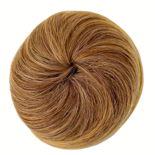 Miniatura 7 de Onedor Extensión de Cabello de Fibra Sintética Chignon Donut Moño Peluca (2# - Marrón Oscuro)