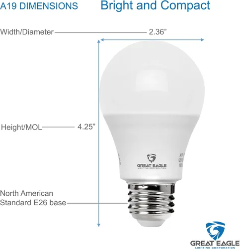 Miniatura 2 de Great Eagle - Bombillas LED A19 equivalentes a 75 vatios - Certificadas UL - Blanco frío 4000K - Bombillas LED - No regulables - Reemplazo estándar