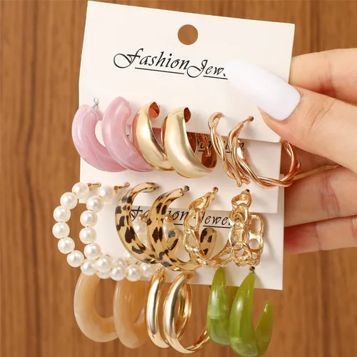 Miniatura 5 de Juego de 45 pares de aretes de aro dorados para niñas y mujeres, juego de aretes gruesos trenzados pequeños y grandes, aretes para mujer, paquete