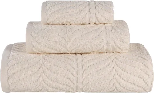 Miniatura 47 de Superior Juego de toallas surtidas de algodón Chevron de 12 piezas, cero torsión, secado rápido, artículos esenciales para el hogar, ducha, spa