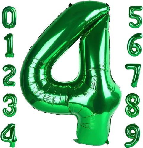 Miniatura 207 de Globos de números de 5 globos de 40 pulgadas, decoraciones de cumpleaños azules para niños y niñas, globos de números azul marino grandes