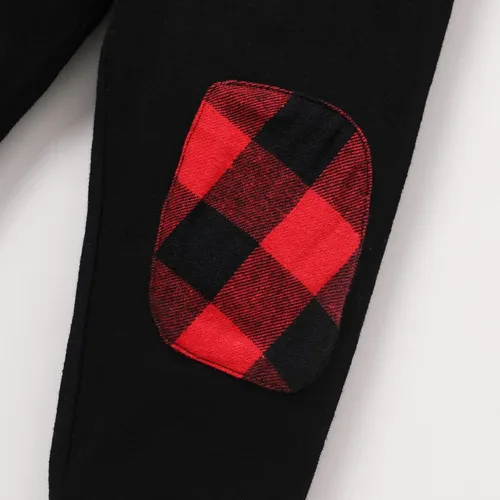 Miniatura 14 de YOUNGER TREE Conjunto de sudadera con capucha para niños pequeños, conjunto de camisa de franela a cuadros para otoño, invierno y primavera