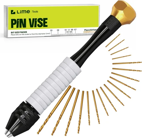 CRAFT911 Pin Vise Taladro Manual para Joyería con Brocas Micro (0.8mm-2.5mm) - Taladro Rotativo para Joyería, Resina, Madera, Plástico, Miniatura,