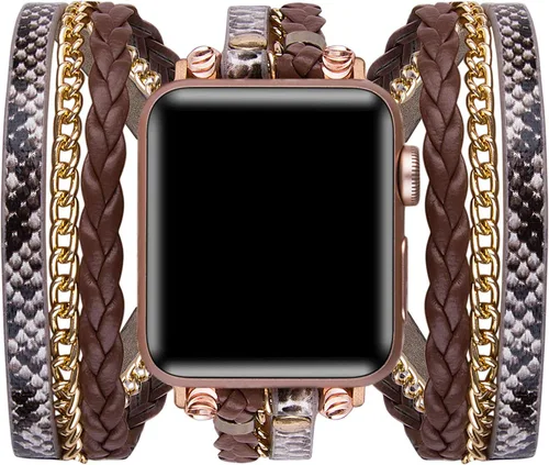 Miniatura 13 de Correas de pulsera compatibles con Apple Watch Band Ultra iWatch Series 8 7 6 5 4 3 2 1 SE 1.97 pulgadas, 1.77 pulgadas, 1.73 pulgadas, 1.65 Marrón