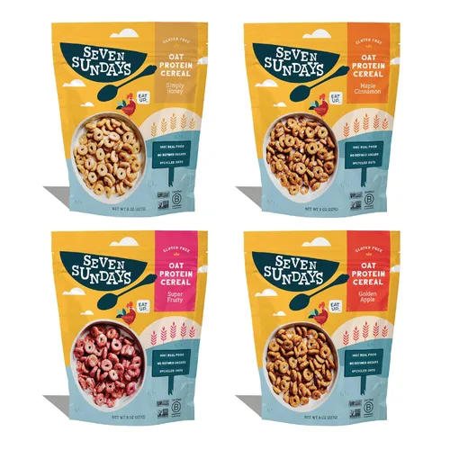 Miniatura 11 de Seven Sundays Cereal de Proteína de Avena, Maple Canela, Bolsa de 8 Oz (Paquete de 3), Sin Gluten, 5g de Proteína Reciclada, 0g de Azúcar Refinado