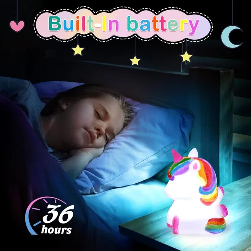 Miniatura 3 de dededa Kit de arte de luz nocturna de unicornio para pintar tu propio unicornio, artes y manualidades para niños de 4 a 8 años, regalos de 1