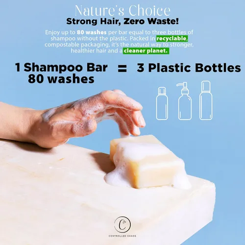 Miniatura 4 de Controlled Chaos Barra de champú sólido para cabello rizado para hombres con manteca de karité y aceite de babasú, hidratante y control