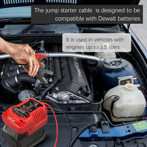 Miniatura 9 de Adaptador de puente compatible con batería Milwaukee de 18 V M18, kit de arranque de puente de 11 AWG cable de 18 V, cable de arranque automático