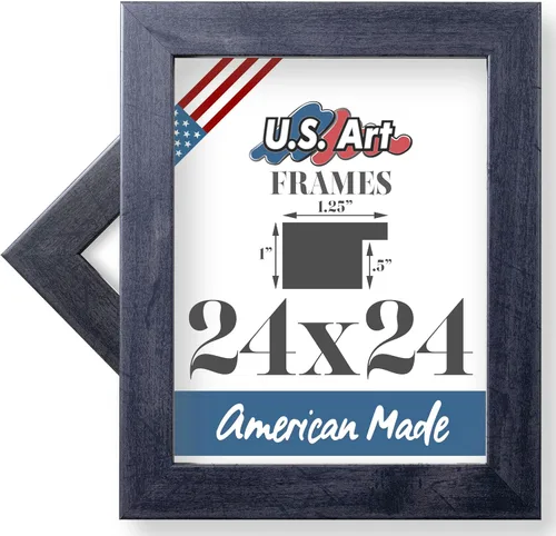 Miniatura 10 de Marco de fotos de 4 x 6 pulgadas, acabado envuelto suave, plano de 1.25 pulgadas de ancho, negro tradicional, MDF compuesto de madera 100% americana