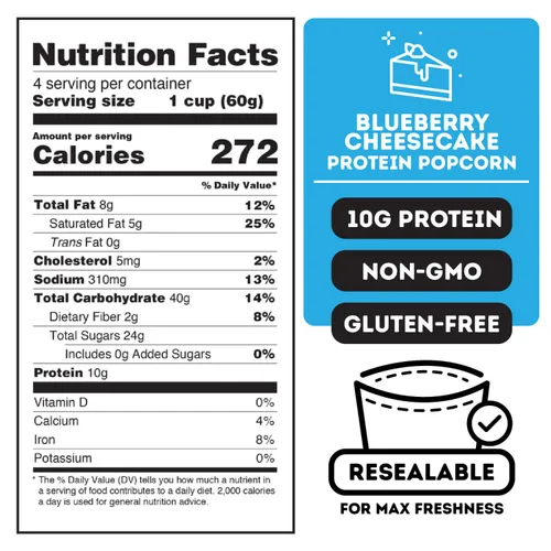 Miniatura 2 de ICON Meals Palomitas de maíz con alto contenido de proteínas, todo natural, Air Popped, cero azúcar añadido, 0.35 onzas de proteína, 1 bolsa