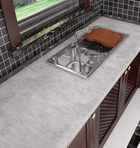 Miniatura 3 de Livelynine Papel tapiz de hormigón gris para despegar y pegar, papel de contacto de hormigón gris para encimeras de cocina, mesa, escritorio, papel
