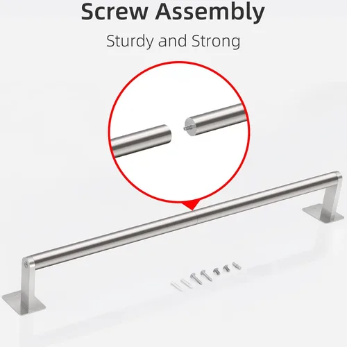 Miniatura 7 de Toallero de baño, toallero de 24 pulgadas para montaje en pared de baño, organizador resistente para toallas de mano de baño, barra de toalla Plata