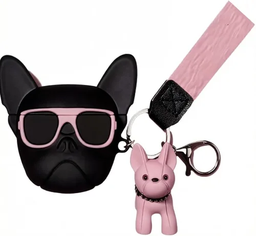 Funda de silicona para audífonos de animales de dibujos animados, compatible con auriculares Airpods2 y Airpods, estilo hip hop, funda divertida con