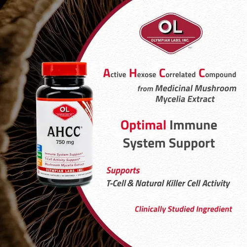 Miniatura 5 de Olympian Labs Suplemento AHCC premium de 750 mg de AHCC por cápsula – Apoya la salud inmunológica, la función hepática y la actividad natural
