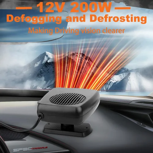 Miniatura 3 de Calentadores de automóvil para vehículo, descongelador de parabrisas portátil de 200 W, calentador de automóvil de 12 V que se conecta al encendedor