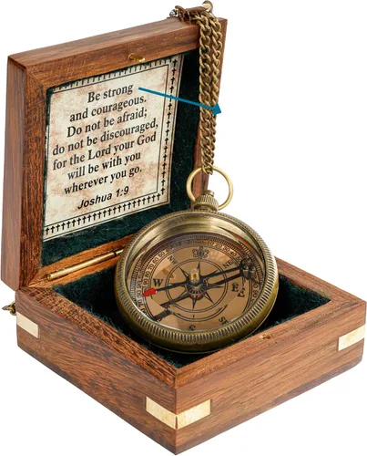 Miniatura 9 de Compass with Stamped Wooden Case