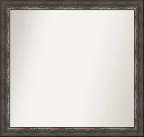 Miniatura 93 de Amanti Art Espejo de baño marrón para sobre el fregadero, 25 x 25 pulgadas, hecho a medida, espejo de tocador cuadrado marrón medio, marco de madera