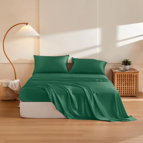 Miniatura 27 de THXSILK Juego de sábanas de seda de 4 piezas, sábanas de seda de morera 100% natural de grado superior 6A+, juegos de ropa de cama de lujo, ultra