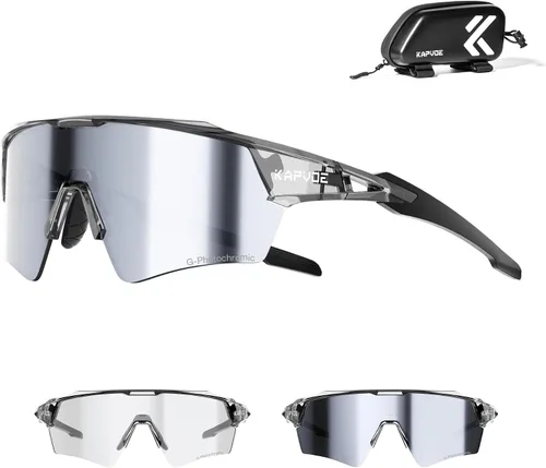 Miniatura 19 de KAPVOE Gafas de ciclismo fotocromáticas para hombres y mujeres, gafas de sol deportivas con protección UV, gafas de bicicleta de montaña, MTB