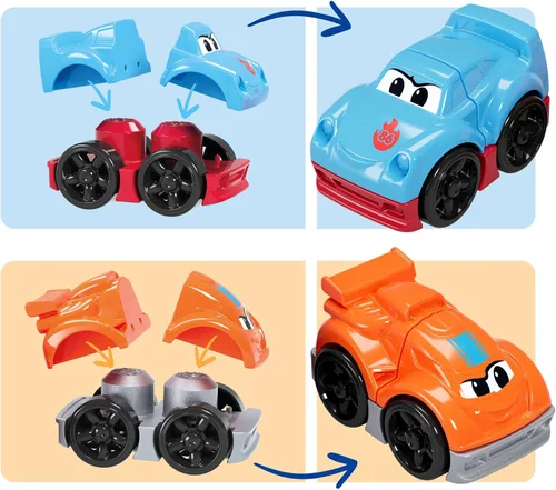 Miniatura 3 de MEGA BLOKS First Builders - Juego de bloques de construcción para niños pequeños, construye y corre con plataforma con 19 piezas, 2 autos