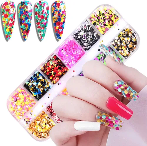 Miniatura 12 de Polvo luminoso de uñas de 12 colores, pigmento fluorescente holográfico, brillo holográfico, arte de uñas, diseño de polvo, suministros de uñas