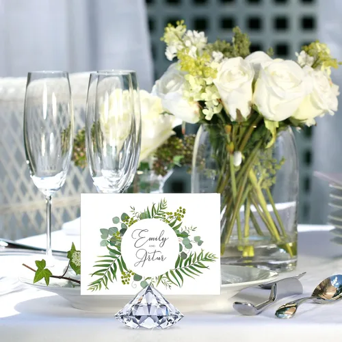 Miniatura 3 de MTLEE 36 portatarjetas con diamantes acrílicos para bodas, soportes de mesa de cristal, soportes de mesa para bodas, decoración de mesa de baby