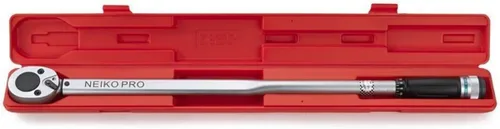 Neiko PRO 03711B Llave de torsión de 3/4”, 3/4” de transmisión SAE, 50-300 pies-libras, longitud de 34”, llave de torsión con clic ajustable, acero